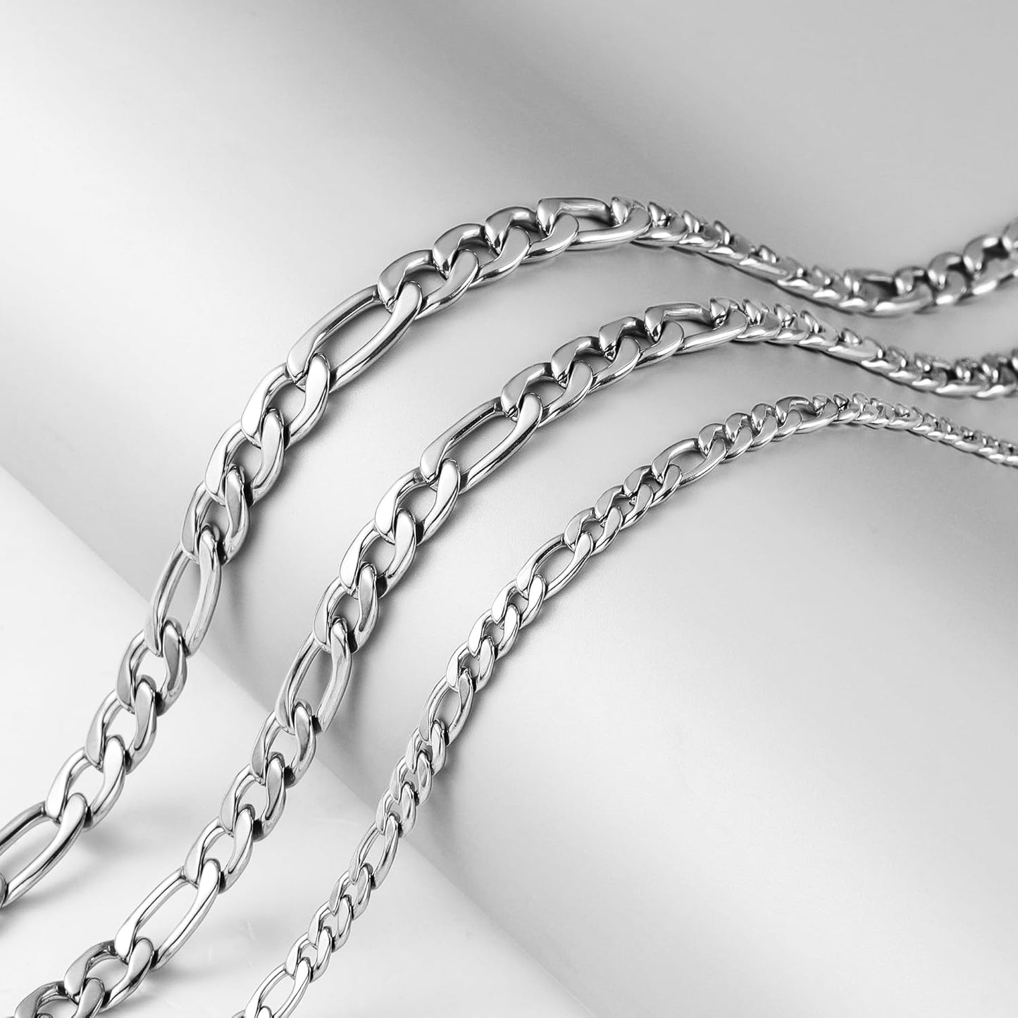 Figaro Chain Necklace Stainless Steel Real Gold Plated Chains for Men Women Jewelry