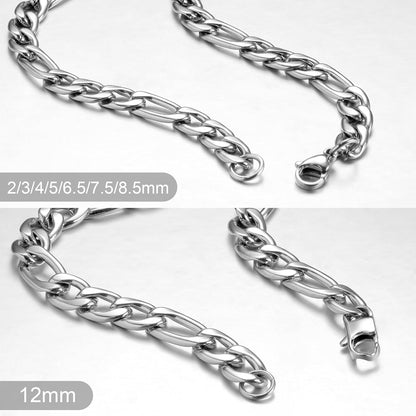 Figaro Chain Necklace Stainless Steel Real Gold Plated Chains for Men Women Jewelry