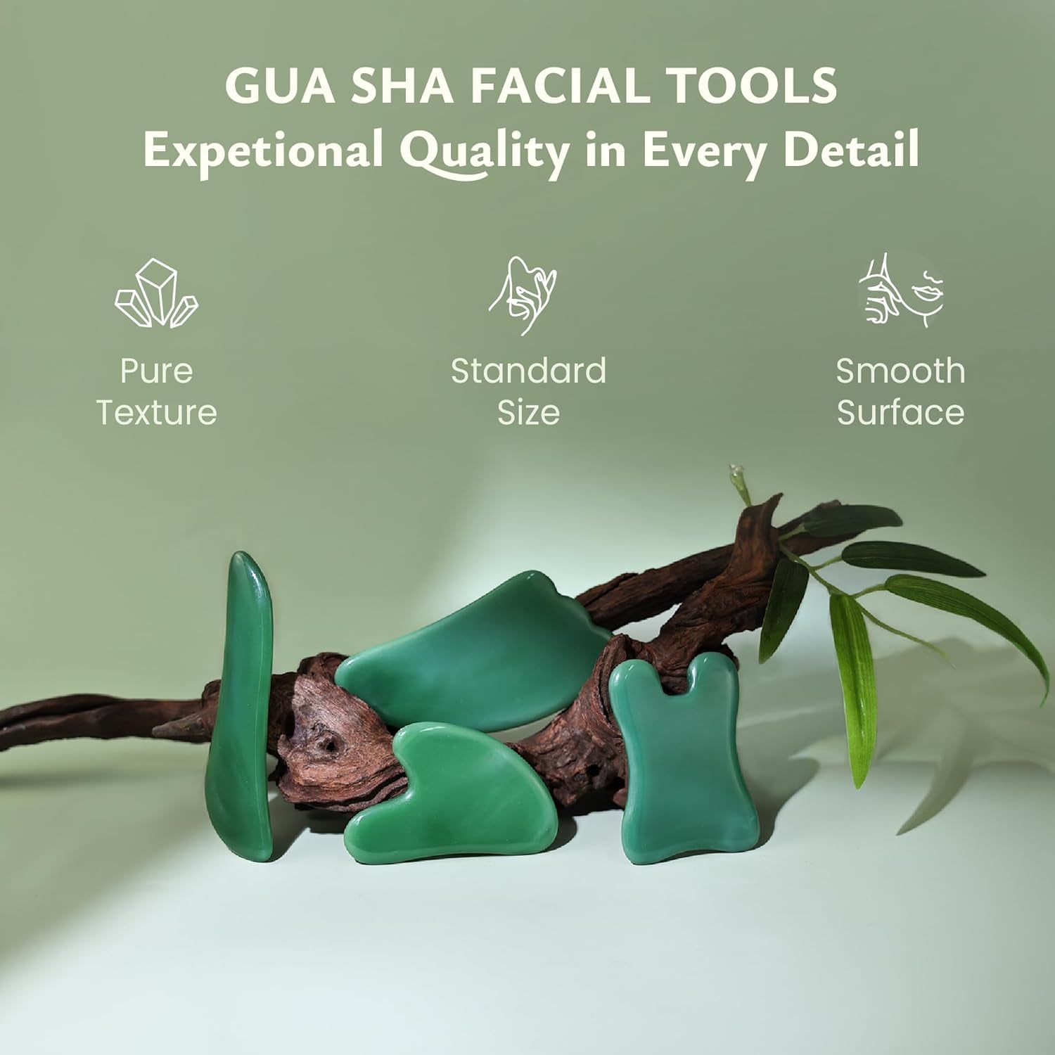 Guasha Massage Tool, 4 Pcs Gua Sha Facial Tool, Guasha Board for SPA Acupuncture Therapy Trigger Point Treatment, Gua Sha Scraping Massage Tool