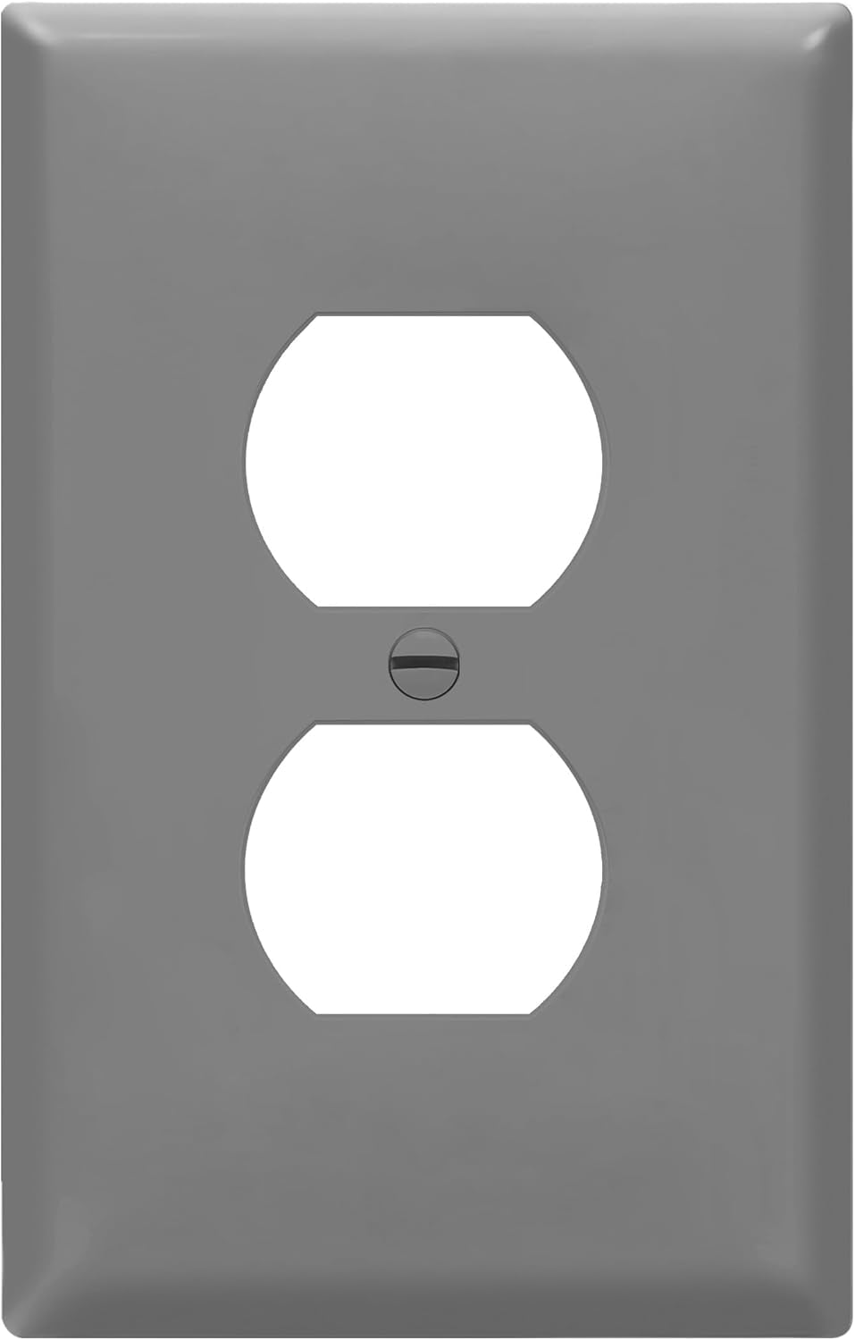 Duplex Receptacle Outlet Wall Plate, Electrical Outlet Cover, Gloss Finish, Mid-Size 1-Gang 4.88" X 3.11", Unbreakable Polycarbonate Thermoplastic, UL Listed, , Gray