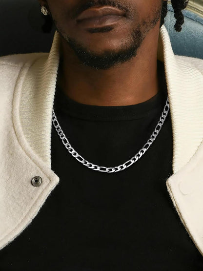 Figaro Chain Necklace Stainless Steel Real Gold Plated Chains for Men Women Jewelry